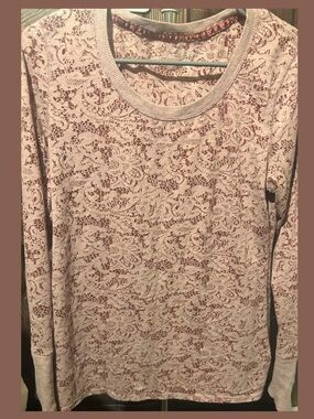 Maurices Blush Pink Lace-Overlay Long Sleeve Tee